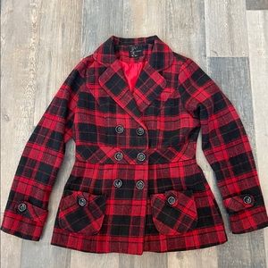 Mine Plaid Pea Coat